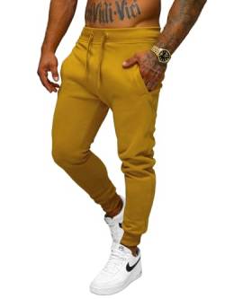 OZONEE Herren Jogginghose Hose Sport Trainingshose Sporthose Freizeithose Unifarbe Herrenhose Sweatpants Fitnesshose Sweathose Fußballhose Jogpants Joggpants JS/XW01 Camel M von OZONEE