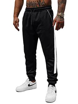 OZONEE Herren Jogginghose Hose Trainingshose Sporthose Freizeithose Motiv Herrenhose Sweatpants Fitnesshose Sweathose Fußballhose Jogpants Joggpants JS/8K162Z SCHWARZ M von OZONEE