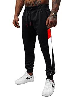 OZONEE Herren Jogginghose Hose Trainingshose Sporthose Freizeithose Motiv Herrenhose Sweatpants Fitnesshose Sweathose Fußballhose Jogpants Joggpants JS/8K176Z SCHWARZ 2XL von OZONEE