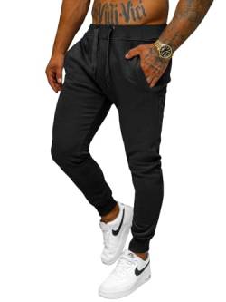 OZONEE Herren Jogginghose Hose Trainingshose Sporthose Laufhose Freizeithose Unifarbe Herrenhose Sweatpants Fitnesshose Sweathose Fußballhose Jogpants Joggpants JS/XW01Z SCHWARZ M von OZONEE