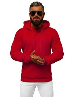 OZONEE Herren Kapuzenpullover Sweatjacke Sweatshirt Farbvarianten Kapuzenjacke Kapuzenpulli Kapuze Langarm Hoodie Sport Style Casual Fitness Training Motiv JS/2009Z DUNKELROT XL von OZONEE