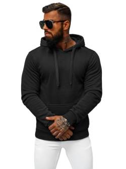 OZONEE Herren Kapuzenpullover Sweatjacke Sweatshirt Farbvarianten Kapuzenjacke Kapuzenpulli Kapuze Langarm Hoodie Sport Style Casual Fitness Training Motiv JS/2009Z SCHWARZ XXL von OZONEE