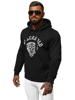 OZONEE Herren Kapuzenpullover Sweatjacke Sweatshirt Farbvarianten Kapuzenjacke Kapuzenpulli Kapuze Langarm Hoodie Sport Style Casual Fitness Training Motiv NB/MF2007Z SCHWARZ M von OZONEE