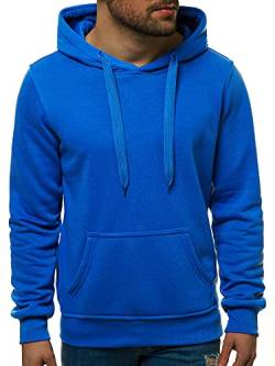 OZONEE Herren Kapuzenpullover Sweatjacke Sweatshirt Farbvarianten Kapuzenjacke Kapuzenpulli Reißverschluss Langarm Hoodie Sport Casual Fitness Training Basic J.Style 2009 BLAU L von OZONEE