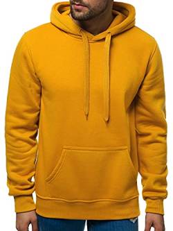 OZONEE Herren Kapuzenpullover Sweatjacke Sweatshirt Farbvarianten Kapuzenjacke Kapuzenpulli mit Reißverschluss Langarm Hoodie Sport Style Casual Fitness Training Basic 03B Camel M von OZONEE