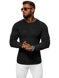 OZONEE Herren Pullover Strickpullover Arbeitspullover Sweater Winterpullover Sweatshirt Weinachtpullover Herbstpullover Casual Feinstrick Grobstrick Winter Herbst L/2500Z SCHWARZ M von OZONEE