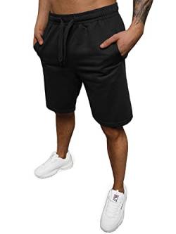OZONEE Herren Sporthose Kurz Shorts Sweatpants Trainingshose Kurze Hose Bermuda Sportshorts Jogginghose Freizeithose Sweatshorts Herrenhose Sport JS/8K100Z/3 SCHWARZ XL von OZONEE