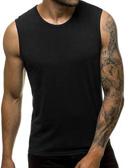 OZONEE Herren Tank Top Tanktop Tankshirt Ärmellos Bodybuilding Shirt Unterhemd T-Shirt Muskelshirt Achselshirt Ärmellose Training Gym Sport Fitness Freizeit Rundhals 777/7835BO SCHWARZ 2XL von OZONEE