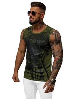 OZONEE Herren Tank Top Tanktop Tankshirt Ärmellos Bodybuilding Shirt Unterhemd T-Shirt Tshirt Tee Muskelshirt Achselshirt Trägershirt Ärmellose Training Sport Fitness 777/3147BO/29 GRÜN L von OZONEE