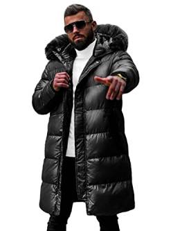 OZONEE Herren Winterjacke Jacke Winter Farbvarianten Warm Bomberjacke Steppjacke Wintermantel Kunstfell Daunenjacke Leichte Jacket Outdoor Puffer Gepolstert 777/9605K SCHWARZ L von OZONEE