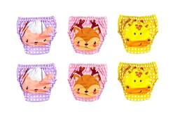OZYOL Trainerhosen für Tröpfchentraining 6er Pack - Wiederverwendbare Kleinkinder Lernwindeln Baby Unterwäsche zum Sauberwerden Toilettentraining (as3, Numeric, Numeric_110, Animal Girl) von OZYOL