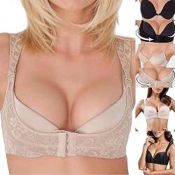 Dirndl Push Up Bh Dirndl Bh Xtreme Push Up BüStenhalter Mieder Geradehalter Bra Damen Oktoberfest Outfit Oktoberfest Dirndl Push-Up Bh BüStenhebe Schwarz/Hautfarben For Trachtenbluse (Beige, S) von OZhenXiangZh