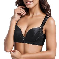 Dirndl Push Up Bh Dirndl Bh Xtreme Push Up BüStenhalter Mieder Geradehalter Bra Damen Oktoberfest Outfit Oktoberfest Dirndl Push-Up Bh BüStenhebe Schwarz/Hautfarben For Trachtenbluse (Black, L) von OZhenXiangZh