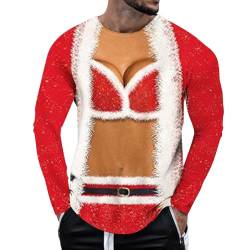 Herren Weihnachtspullover Sweatshirt Pullover Rundhals Herbst Winter Langarmshirt Modern Sweater, Herren Damen Weihnachtspullover 3D Lange Ärmel Ugly Christmas Sweater Sweatshirt von OZhenXiangZh