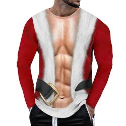 Herren Weihnachtspullover Sweatshirt Pullover Rundhals Herbst Winter Langarmshirt Modern Sweater, Herren Damen Weihnachtspullover 3D Lange Ärmel Ugly Christmas Sweater Sweatshirt von OZhenXiangZh