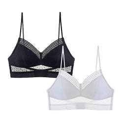 OZhenXiangZh 1/2/3 Stück Rückenfreier Push Up BH Damen-BH Mit Floralem Spitzenrand, Schöner U-förmiger Rücken, Eleganter Push-up-Bügel-BH Damen Rückenfreier RüCkenausschnitt BH Partykleid von OZhenXiangZh