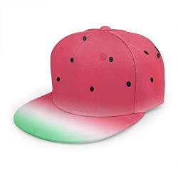 Oaieltj Unisex Baseball Cap Damen Herren Einstellbare Hip Hop Hut Mode Flache Schirmmütze Baseball Cap, Lustige Wassermelone Fruit, One size von Oaieltj