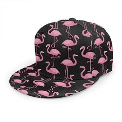 Oaieltj Unisex Baseball Cap Damen Herren Einstellbare Hip Hop Hut Mode Flache Schirmmütze Baseball Cap, Rosa Flamingo, One size von Oaieltj