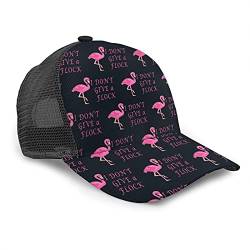 Oaieltj Unisex Baseball Cap Damen Herren Klassische Baseball Cap Verstellbare Snapback Mesh Trucker Hut Sonnenhut, I Dont Give A Flock Flamingo Tier, One size von Oaieltj