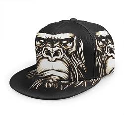 Oaieltj Unisex Baseball Cap Herren Damen Einstellbare Snapback Trucker Hat Mode Hip-Hop Baseball Cap, Cool Gorilla Affe schwarz, One size von Oaieltj
