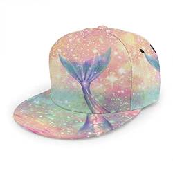 Oaieltj Unisex Baseball Cap Herren Damen Einstellbare Snapback Trucker Hat Mode Hip-Hop Baseball Cap, Magic Tail Glitter Pink Meerjungfrau, One size von Oaieltj