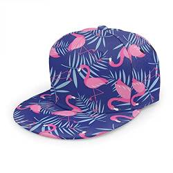 Oaieltj Unisex Baseballkappe Damen Herren Junge Mädchen Mode verstellbar 3D gedruckt Flat Bill Baseball Cap, Flamingo-Muster, One size von Oaieltj