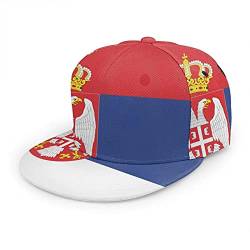 Oaieltj Unisex Baseballkappe Damen Herren Junge Mädchen Mode verstellbar 3D gedruckt Flat Bill Baseball Cap, Serbische Flagge, One size von Oaieltj