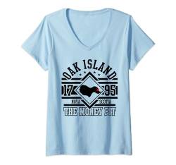 Damen Spargrube von Oak Island, Geschenk zum Schatz des Tempelritters T-Shirt mit V-Ausschnitt von Oak Island Treasure Gifts
