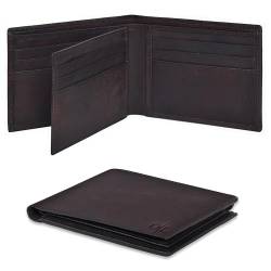 Bifold Ledergeldbörsen für Herren Minimalistisches Design Fronttasche RFID Braun Geldbörse von Oak Leathers