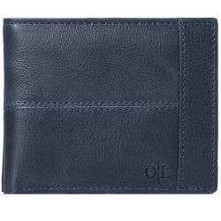 Oak Leathers Bifold-Geldbörse aus echtem Leder für Herren – Geldbörsen mit 9 Kreditkarten, 1 Ausweisfenster, schlanke, minimalistische (Navy) von Oak Leathers