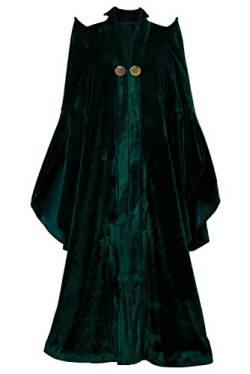 Oakamy Minerva Mcgonagall Kostüm Hexe Vampir Robe Zauberer Zauberer Halloween Karneval Cosplay Zauberin Kleid Kragen Umhang Lang Umhang Umhang von Oakamy