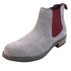 Oakenwood Herren Memory Foam Leder Wildleder formelle Chelsea Boots, grau, 46 EU von Oakenwood