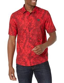 Oakley Unisex-Erwachsene Dye Woven Hemd mit Button-Down-Kragen, Red Mountain Batikmuster, L von Oakley