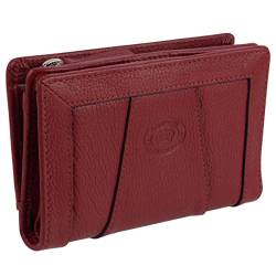 Oakridge Leather Damen-Geldbörse, mit Reißverschluss, mittelgroß, Rosso, Casual von Oakridge Leather