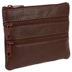 Oakridge Leather Herren oder Damen Geldbörse mit Schlüsselring, braun, Münzbeutel von Oakridge Leather