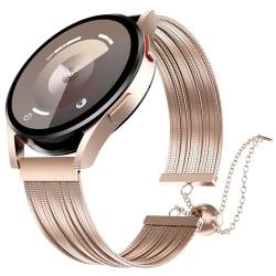 Oanux Edelstahl-Quastenband für Samsung Galaxy Watch 6/5/4/Active 2, 40 mm, 44 mm, Watch 5 Pro/Watch 4 Classic, 46 mm, 42 mm, elegante Kette, Samsung-Bänder, 20 mm Smartwatch-Ersatzband von Oanux