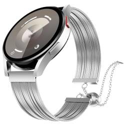 Oanux Edelstahl-Quastenband für Samsung Galaxy Watch 6/5/4/Active 2, 40 mm, 44 mm, Watch 5 Pro/Watch 4 Classic, 46 mm, 42 mm, elegante Metallkette, Samsung-Bänder, 20 mm Smartwatch-Ersatzband von Oanux