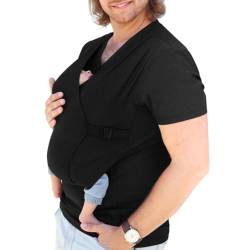 Oanviso Babytrage für Herren Baby Carrieer Shirt Vater Känguru T-Shirt V-Ausschnitt Langarm T-Shirts Atmungsaktives Känguru Shirt für Papa und Baby Schwanger Kleider C Schwarz L von Oanviso