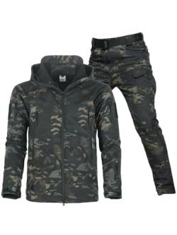 Oanviso Herren 2 Teilig Combat Jacke Taktische Sporthosen Softair Militär Anzug Männer Outdoor Regenjacke Jagdbekleidung Austauschjacke Übergangsjacke Oversized B 1 M von Oanviso