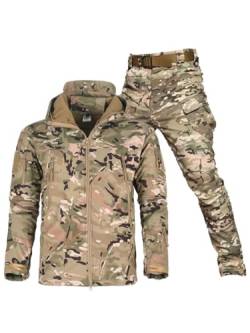 Oanviso Herren 2 Teilig Combat Jacke Taktische Sporthosen Softair Militär Anzug Männer Outdoor Regenjacke Jagdbekleidung Austauschjacke Übergangsjacke Oversized B 3 XL von Oanviso