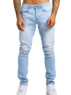 Oanviso Herren Destroyed Jeans Biker Hose Herren Löcher Slim Fit Lang Jeans Denim Hose Mode Für Männer Zerrissen Jeanshose Skinny Jeanshosen Bleistifthose Hosen A Hellblau L von Oanviso