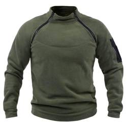 Oanviso Herren Fleecejacke Softshell Jacke Winterjacke Winddicht Armee Jacke Taktisch Stil Fleece Pullover Militär Windjacke Freizeit Windbreaker ohne Kapuze A Armeegrün L von Oanviso