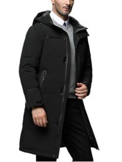 Oanviso Herren Winterjacke Lange Daunenjacke Warm Parka Jacke mit Kapuze Steppjacke Vintage Wintermantel Casual Daunenmantel Mode Oberbekleidung Outdoorjacke C Schwarz M von Oanviso