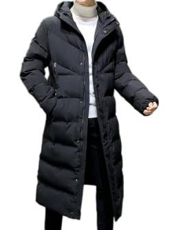 Oanviso Herren Winterjacke Lange Daunenjacke Warm Parka Jacke mit Kapuze Steppjacke Vintage Wintermantel Casual Daunenmantel Mode Oberbekleidung Outdoorjacke D Schwarz M von Oanviso