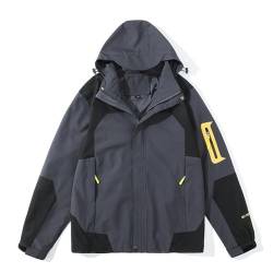 Oanviso Regenkleidung Herren Casual Regenjacke Windbreaker Loose Bequemlichkeit Wasserdicht Atmungsaktiv Outdoorjacke mit Taschen Leichtgewicht Herbst Wintermantel A Dunkelgrau M von Oanviso