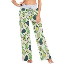 Oarencol Doodle Avocado Damen Pyjamahose Früchte Punkte Nachtwäsche XS-XL, multi, 36 von Oarencol