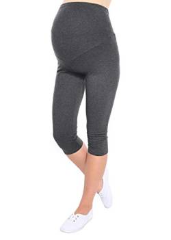 Oasi Mija Gute Qualität Umstandsleggings für Schwangere Capri 3/4 Leggings/Hose 3082 (L, Graphit) von Oasi