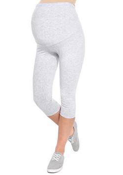 Oasi Mija Gute Qualität Umstandsleggings für Schwangere Capri 3/4 Leggings/Hose 3082 (L, Melange Grau) von Oasi