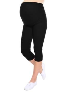 Oasi Mija Gute Qualität Umstandsleggings für Schwangere Capri 3/4 Leggings/Hose 3082 (L, Schwarz) von Oasi