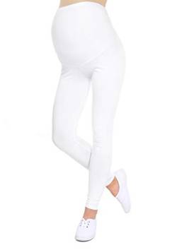 Oasi Mija Gute Qualität Umstandsleggings für Schwangere Lange Leggings/Hose 3085 (L, Weiß) von Oasi